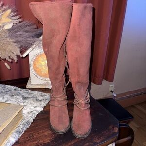 Freebird by Steven Coal Wine Suede Leather Boots Size 7